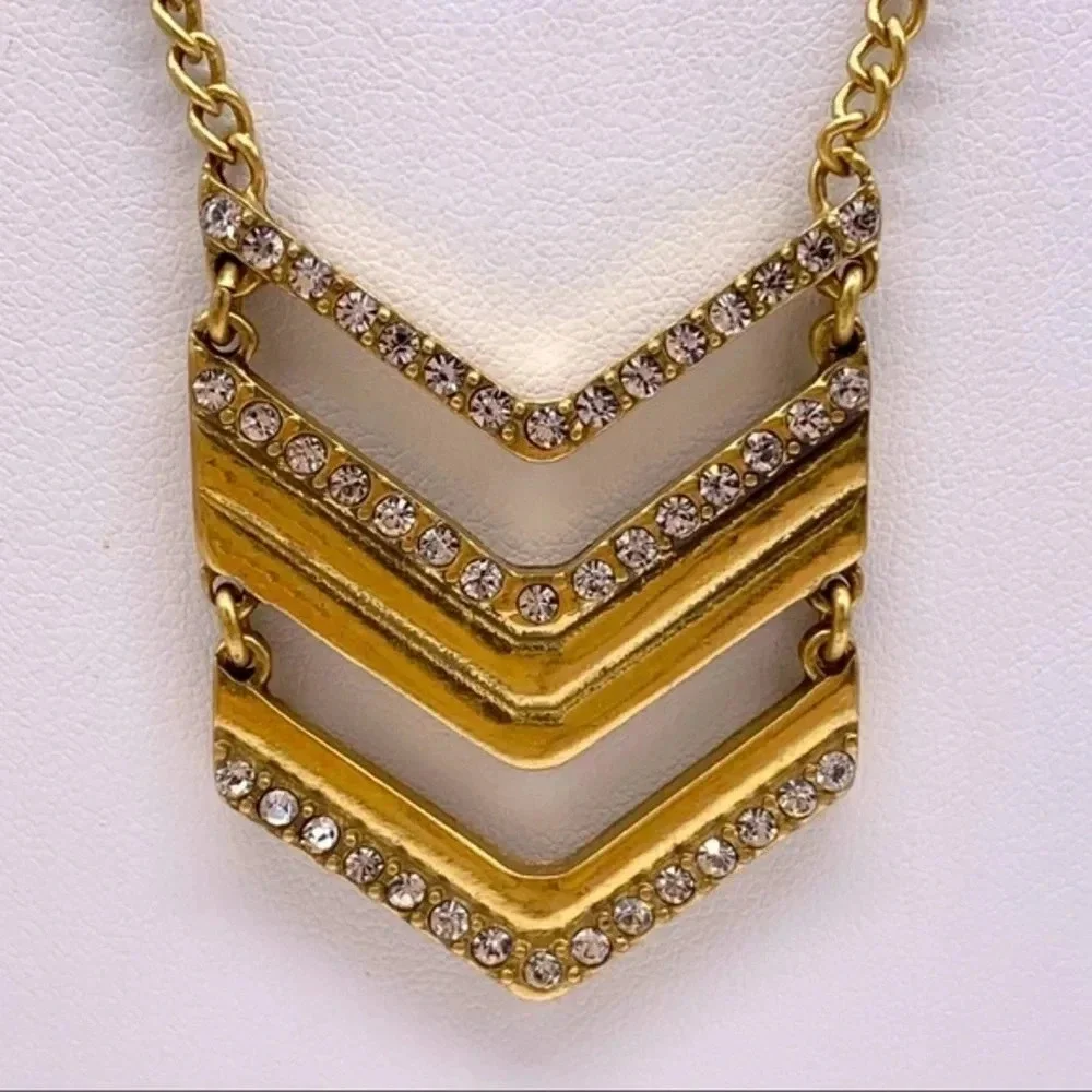 J. Crew Gold Jeweled Pendant Necklace